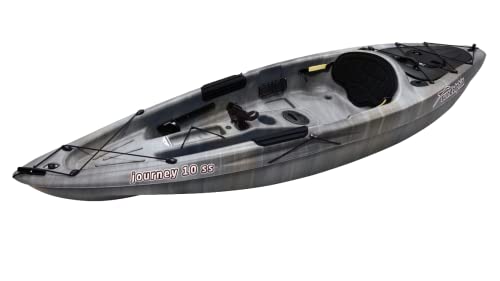 Sun Dolphin Journey 10 SS Sit on Top Kayak 1 Person Fishing Kayak Angler Gray Swirl