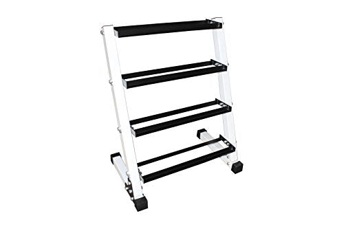 Ader Sporting Goods Rubber Dumbbells Set with Rack Black