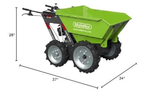 Wallemac Compact All Terrain Wheelbarrow 550lbs Gas Powered Green
