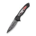 WE Knife Black Titanium Handle with Nebula Fat Carbon Fiber Inlay Black