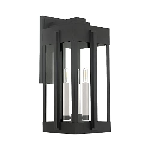 Livex Lexington 3 Light Outdoor Wall Lantern Black