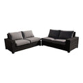 Courtyard Casual St Lucia Collection 2-Piece Sectional Loveseat Set Silver Oak