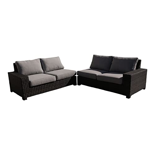 Courtyard Casual St Lucia Collection 2-Piece Sectional Loveseat Set Silver Oak