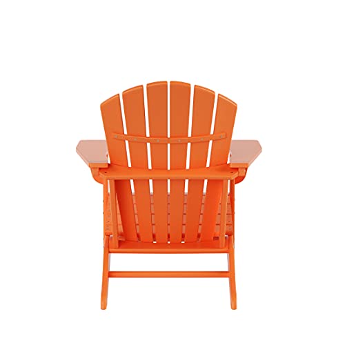 WO WESTIN OUTDOOR 8pcs HDPE Adirondack Chair Set All Weather Resistant Orange