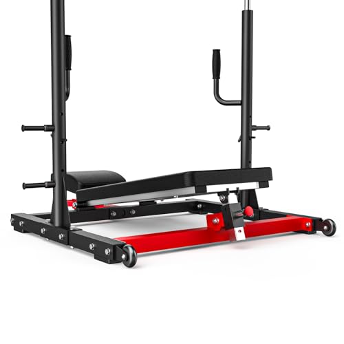 Liksodo Vertical Leg Press Machine for Home Gym, Lower Body Strength - Red