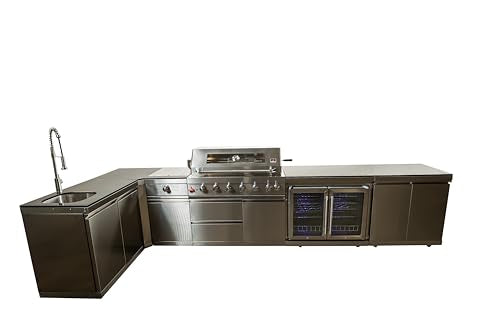 Luxuria Spas Flame Pro Series 6-Burner Six Piece Modular Kitchen Silver