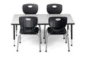 Schooled School Chair and Table Set Height Adjustable Black