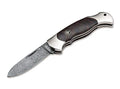 BÖKER PLUS Scout Spearpoint Curly Birch Damascus Folding Pocket Knife Wood/Silver