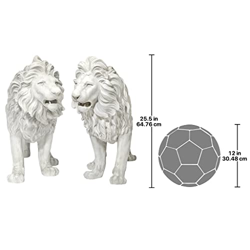 Design Toscano Regal Lion Sentinels of Grisham Manor Statue Antique Stone