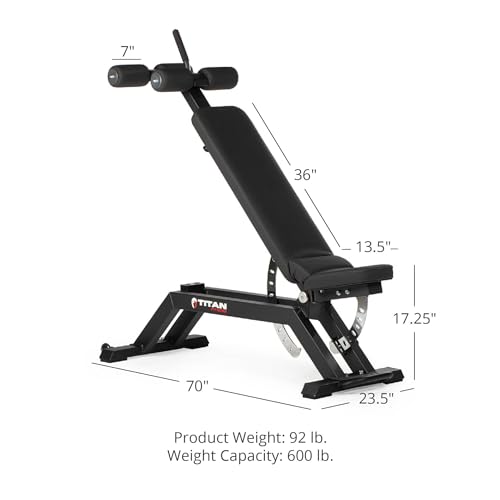 Titan Fitness Adjustable FID Bench Black