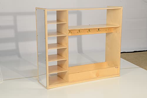 Wood Designs Baltic Birch Toddler Dress-Up Station with Mirror & Hooks