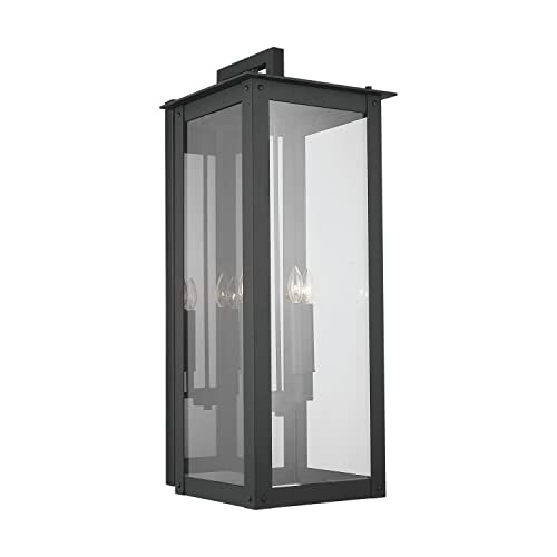 Capital Lighting Fixture Company Hunt Urban/Industrial Outdoor Wall Lantern 4-Light Clear Glass Black