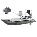 AQUOS Heavy-Duty Inflatable Pontoon Boat 11.5ft with Trolling Motor and Remote Control 12V 55LBS
