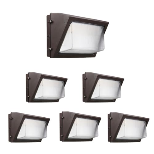 GREENLIGHTDEPOT LED Wall Packs Outdoor Lighting Photocell Adjustable Wattages 40W-120W Bronze 6 Pack