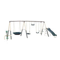 XDP RECREATION Deerfield Outdoor Playground Swing Set Green and Tan