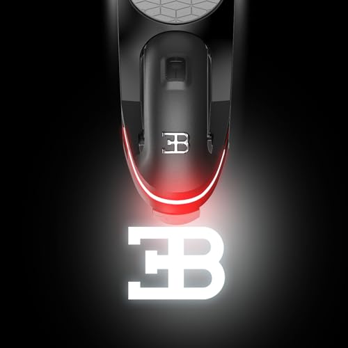 BUGATTI 10" Electric Scooter LED Lights Rear Brakes Black