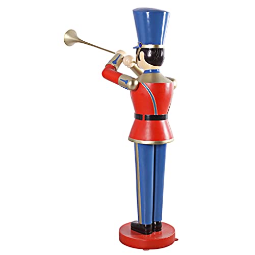 Design Toscano 6 Foot Tall Nutcracker Ballet Trumpeting Toy Soldier Holiday Decor Full Color