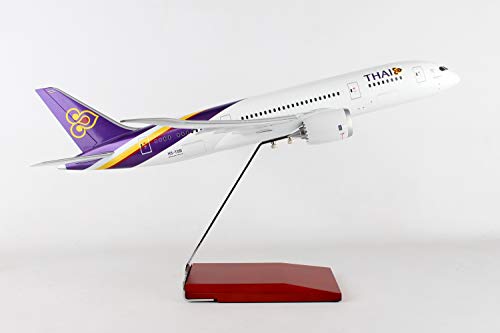 Daron Skymarks Thai 787-8 Model 1/100 with Wood Stand & Gear Purple