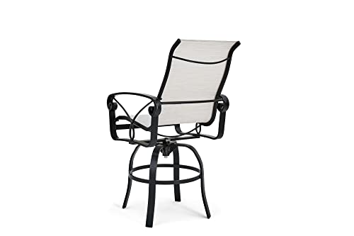 Winston Palazzo Sling High Back Swivel Balcony Stool Black Night/Blue Blush