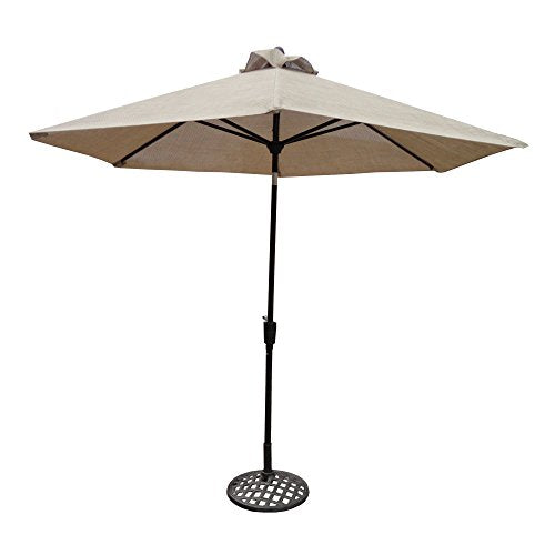 Oakland Living Ice Cooler Carts Bali 11 Piece Bar Set with Square Table, Stools & Umbrella Antique Bronze