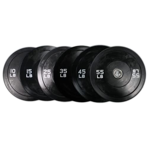 Ader Solid Black Rubber Bumper Olympic Plates Set 370LB Set