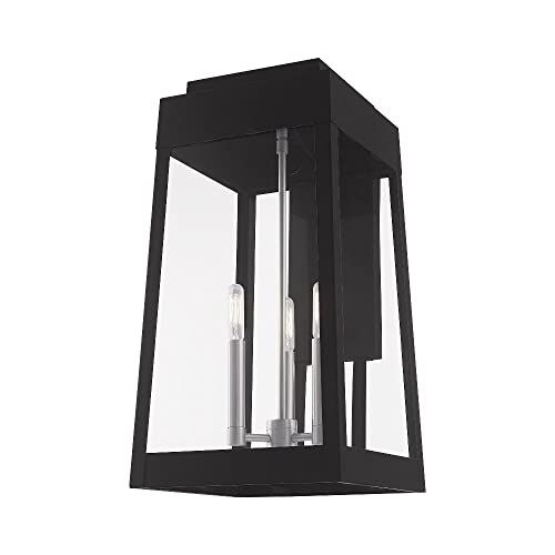 Livex Outdoor Wall Lantern 20" Three Light Satin Brass