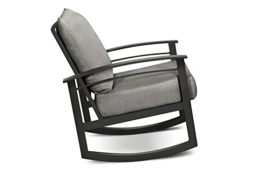 Winston Stanford Cushion Rocking Lounge Chair Textured Pewter