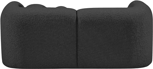 Meridian Furniture Emory Collection Art Deco Boucle Upholstered Loveseat Black