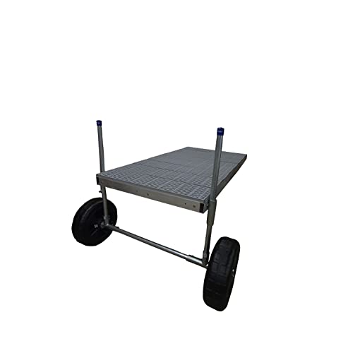 Patriot Docks 16 ft Low Pro Rolling Boat Dock with Poly Decking and 4 ft Supports