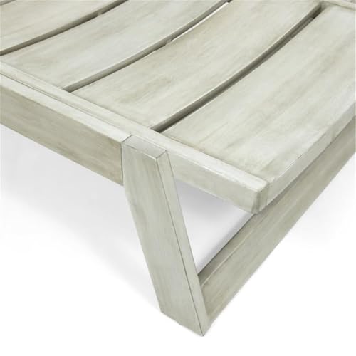 Noble House Maki Outdoor Acacia Wood Chaise Lounge Set of 4 Gray Wash