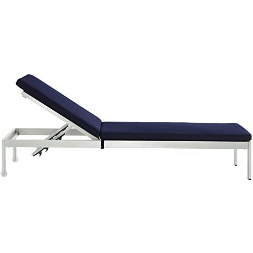 America Luxury - Outdoor Modern Contemporary Urban Patio Chaise Lounge Chair Set of 6 Navy Blue