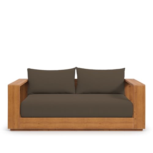 Modway Tahoe Acacia Wood Outdoor Patio Loveseat Natural Cocoa