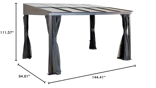 Sojag Pompano 10x12 Ft. Wall Gazebo Gray