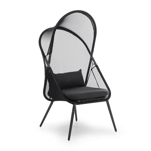 Greemotion USA Alverta 2-Piece Outdoor Foldable Accent Chair Black