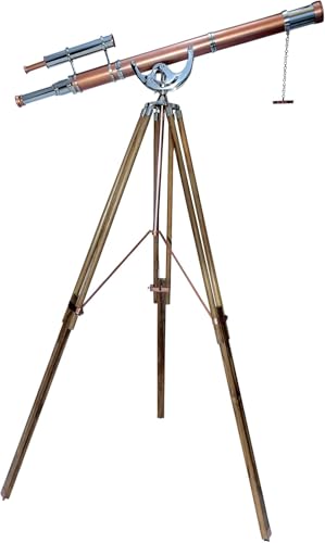 Antiqueex Nautical Vintage Double Barrel Telescope Chrome Finish