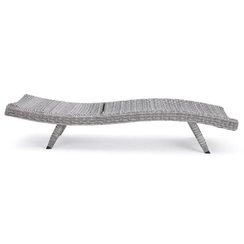 Christopher Knight Home Crete Outdoor Wicker Chaise Lounge Set of 4 Grey