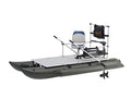 AQUOS Heavy-Duty Inflatable Pontoon Boat with Trolling Motor Transom Hand Control 12V 55LBS