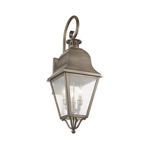 Livex Amwell 3 Light 32 Inch Outdoor Wall Lantern Bronze