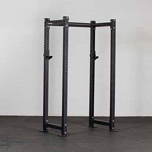 Titan Fitness X-3 Series Short Bolt-Down Power Rack with Weight Plate Holders 24-in. Depth Black
