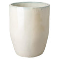 Emissary 22in Round Stoneware Planter Pearl White