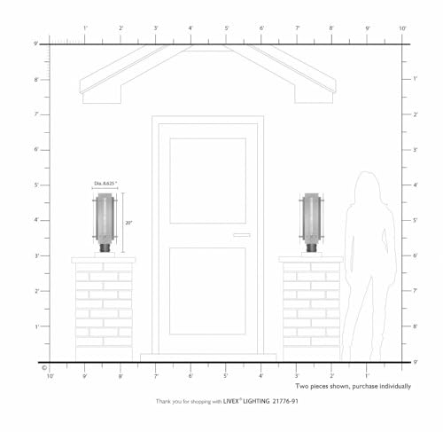 Livex Brushed Nickel Outdoor Post Top Lantern