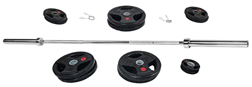 BalanceFrom Olympic Weight Set with 7FT Olympic Barbell Black