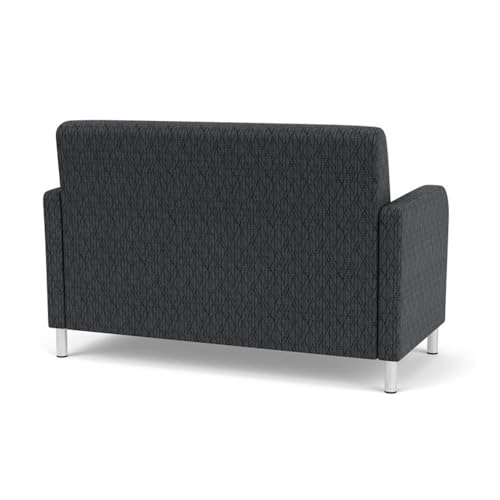 Lesro Siena Lounge Loveseat Brushed Steel Legs Adler Black