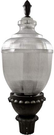 DABMAR LIGHTING GM680-LED120-B Clear Acorn Post Top Fixture 120W Black