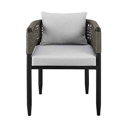 Armen Living Felicia Outdoor Patio Dining Chair Set of 2 Black
