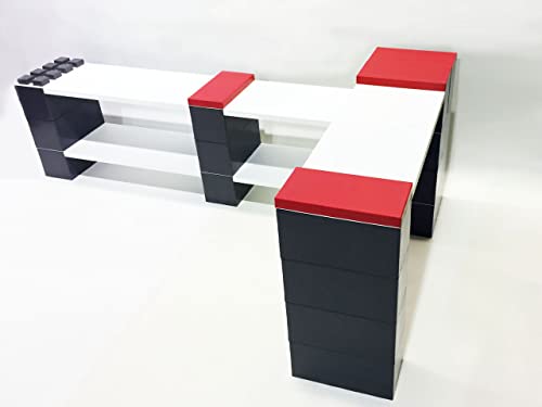 EverBlock Double Corner Shelving Kit Giant Building Blocks Black
