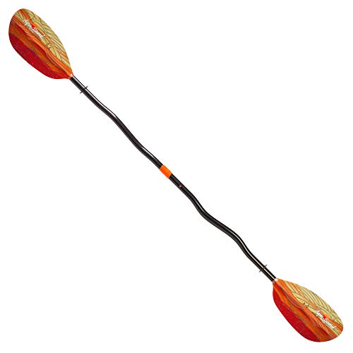 AQUA BOUND Whiskey Fiberglass Bent Shaft 2-Piece Kayak Paddle Fuego