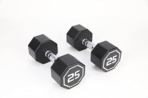 Generic Apollo Odorless Octagon Rubber Dumbbell Set 5lb-30lb 6 Pairs Total 210 lb Dumbbell with Rack Black