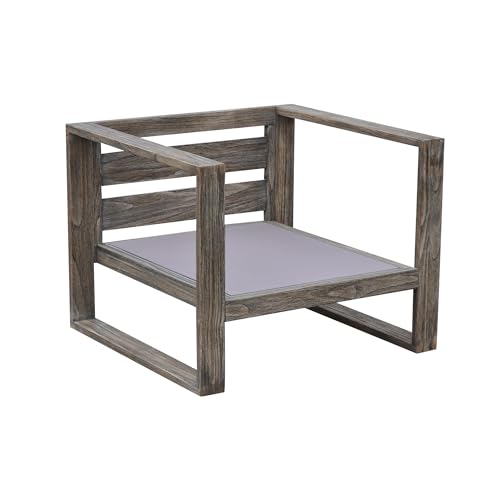 Courtyard Casual North Shore 3 Piece Bistro Set - 1 Side Table & 2 Club Chairs, Driftwood Gray