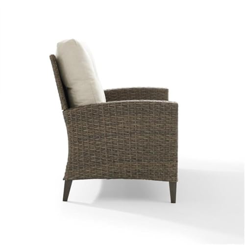 Home Square 2 Piece Outdoor Wicker High Back Loveseat Set Beige